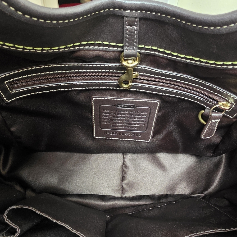 Authentic Coach Signature Canvas Tote Bag in Brown From JAPAN No Flaws Looks New - Picture 9 of 12